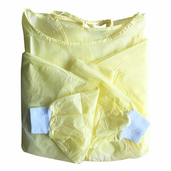 Protective Procedure Gown Large Yellow NonSterile Not Rated Disposable