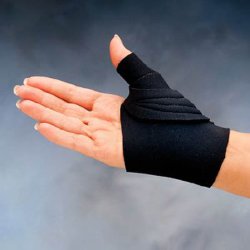 Thumb CMC Restriction Splint Comfort Cool Adult Medium Wrap Around Strap Right Hand Black