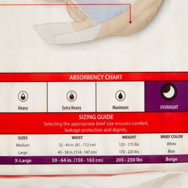 Wings Overnight Absorbency Incontinence Brief, Extra Large