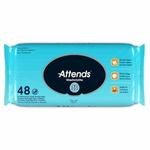 Attends Unscented Washcloths, 48 Count Soft Pack 1