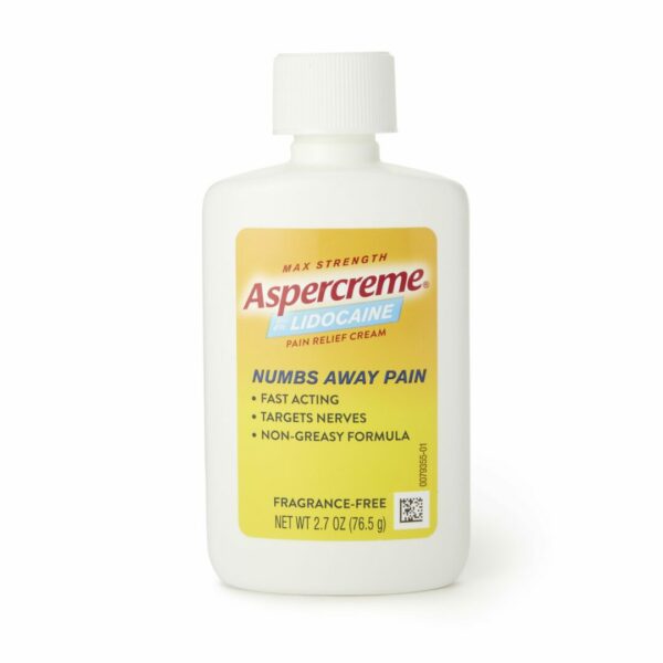 Topical Pain Relief Aspercreme 4% Strength Lidocaine Cream 2.7 oz