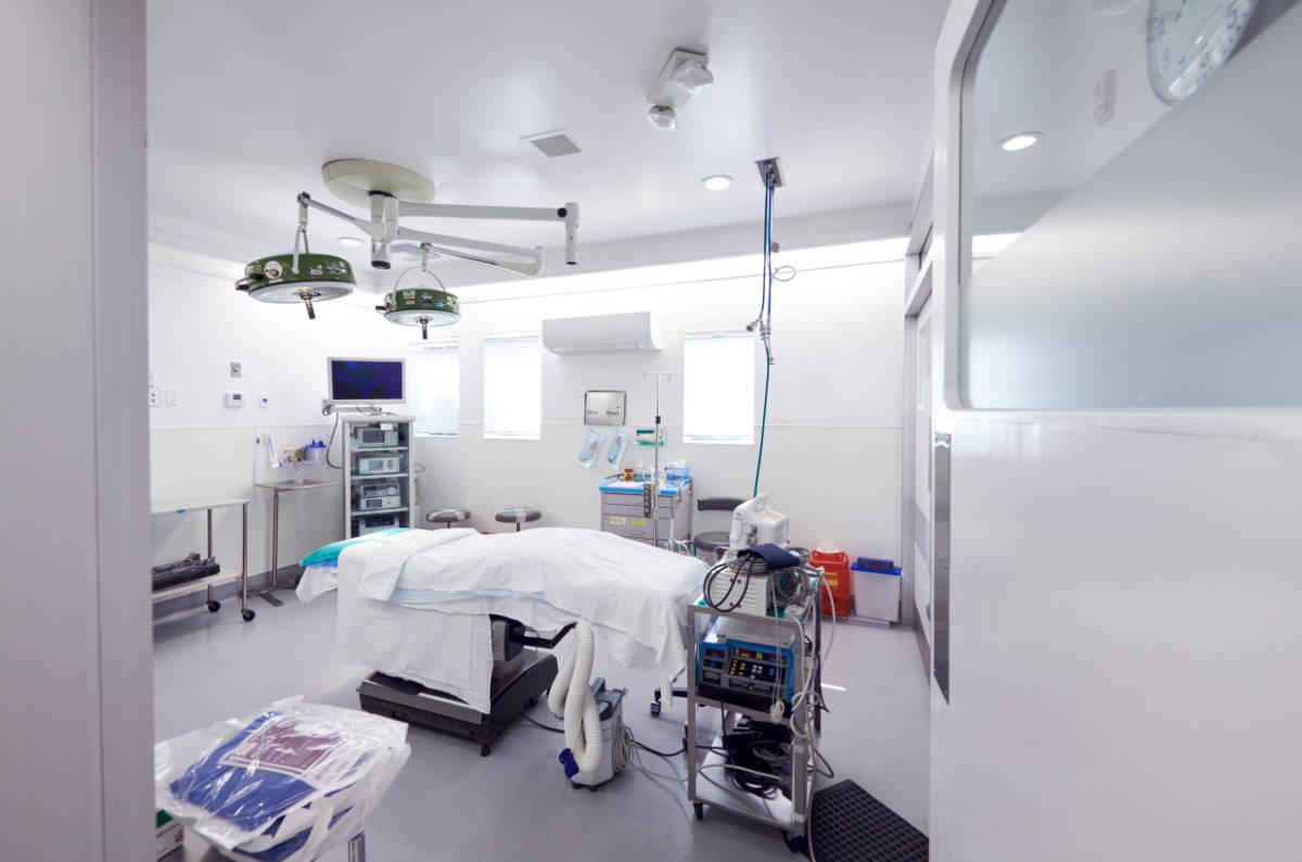 Empty Hospital Operating Theater Ready For Surgery