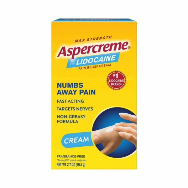 Topical Pain Relief Aspercreme 4% Strength Lidocaine Cream 2.7 oz