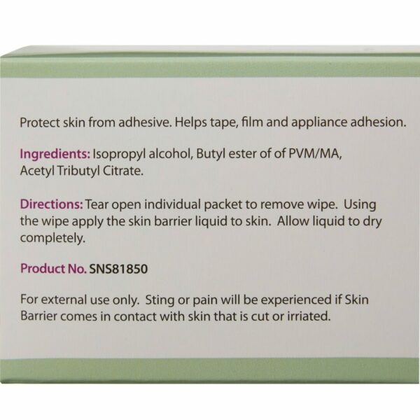 Safe N Simple Skin Barrier Wipe, 50 Packets per Box