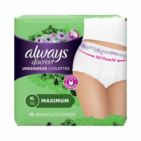 Always Discreet Maximum Absorbent Underwear, Extra Large