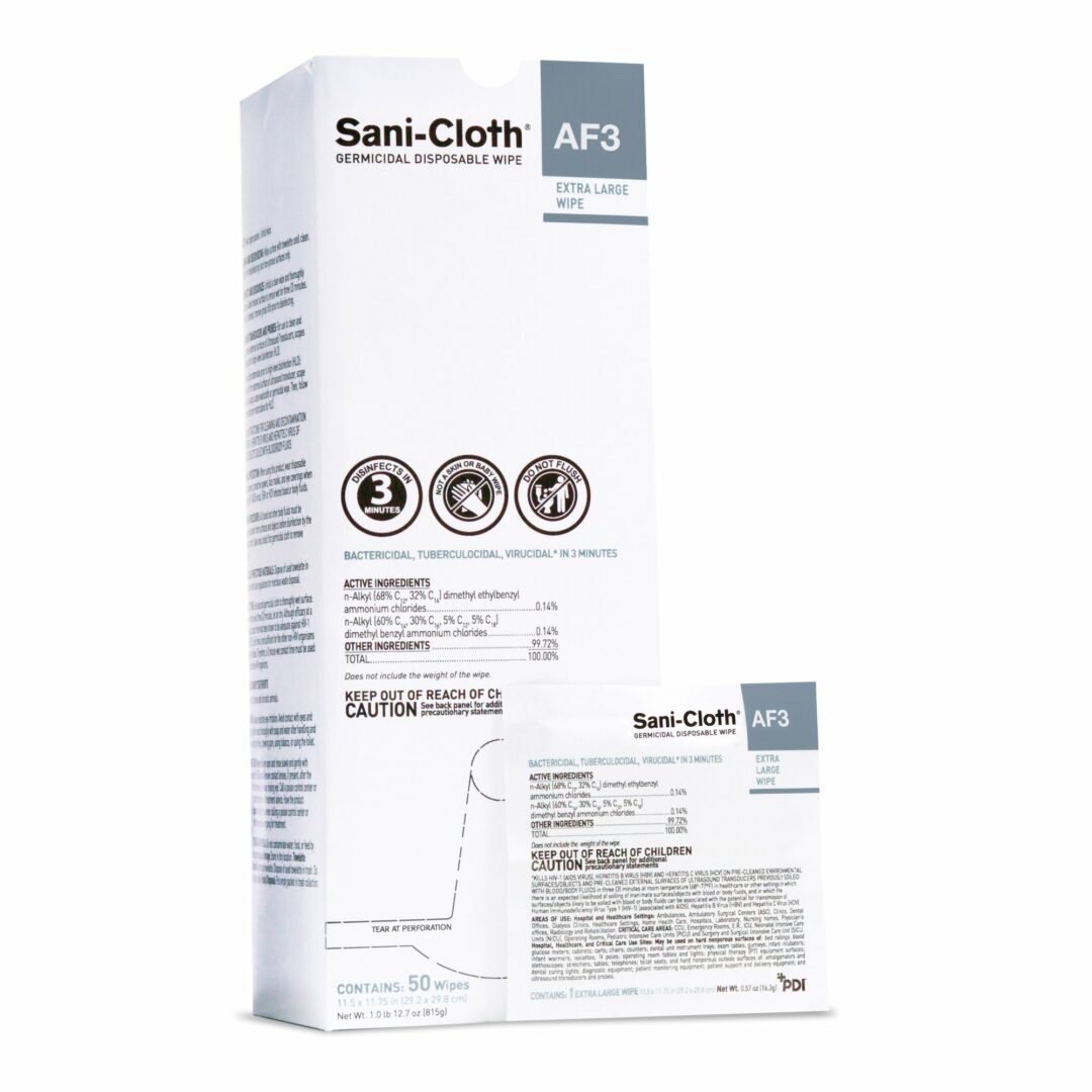 Sani-Cloth AF3 Surface Disinfectant Cleaner Wipes, X-Large Individual Packet