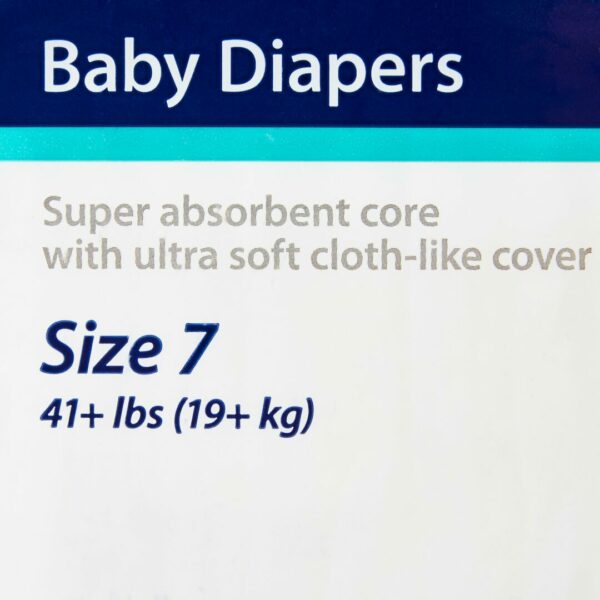 Curity Unisex Baby Diapers, Heavy Absorbency, Disposable, Size 7, 41+ LBS