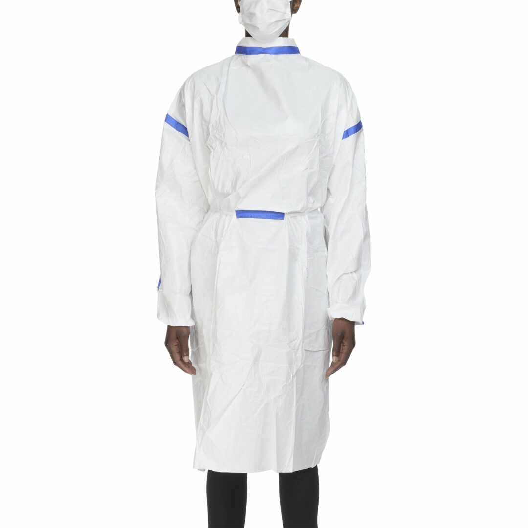 Cleanroom Gown One Size Fits Most White Sterile ASTM F739 Disposable