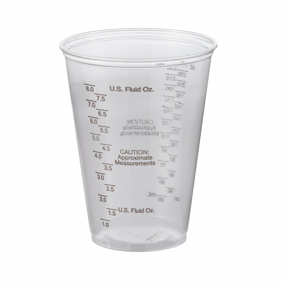 Solo Graduated Drinking Cup, Ultra Clear, 10 oz, Clear Plastic, Disposable