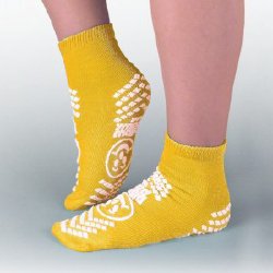 Pillow Paws Yellow Risk Alert Terries Slipper Socks, 2XL Adult