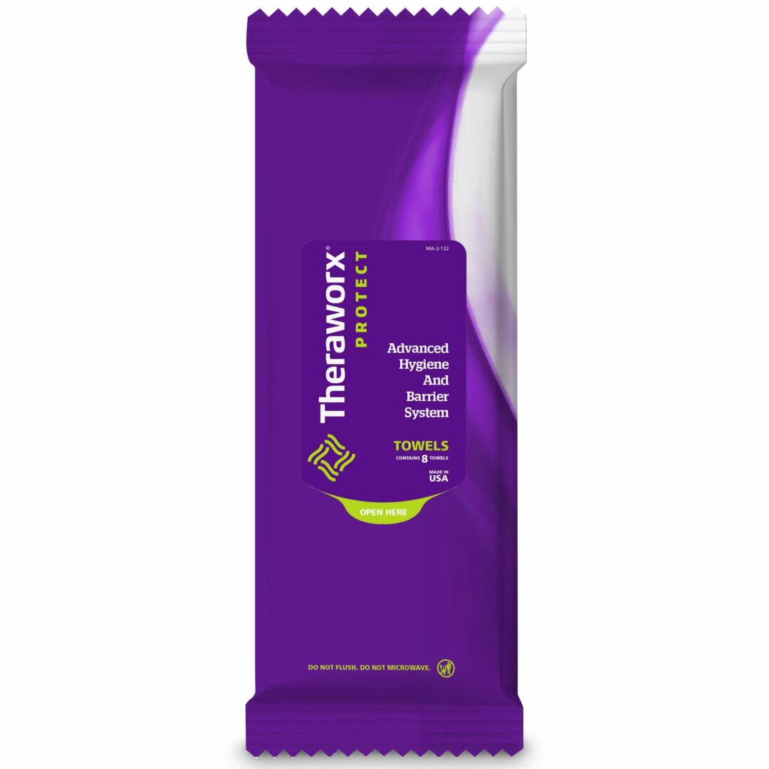 Theraworx Protect Advanced Hygiene Barrier System Rinse-Free Bath Wipe, Lavender Scent, Soft Pack