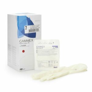 Gammex Non-Latex PI Polyisoprene Standard Cuff Length Surgical Glove, Size 7, White 1