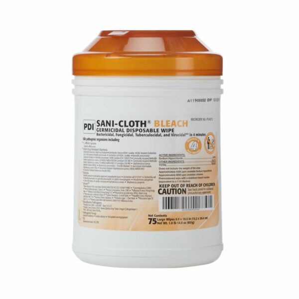 Sani-Cloth Surface Disinfectant Cleaner Bleach Wipe, 75 Wipes per Canister