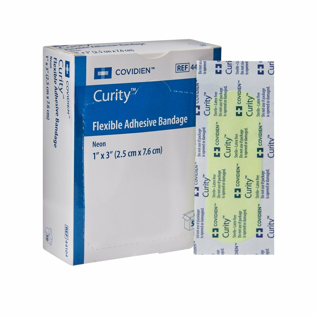 Curity Neon Adhesive Strip, 1 x 3 Inch