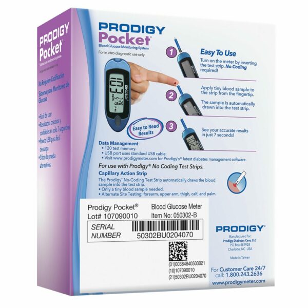 Blood Glucose Meter Prodigy Diabetes Care No Coding Required 2