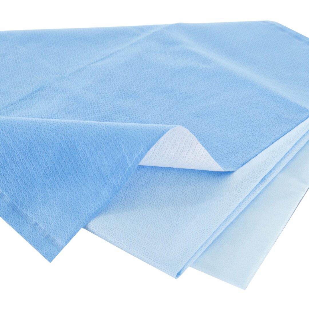 QUICK CHECK* H100 Sterilization Wrap White / Blue 36 X 36 Inch Dual Layer SMS Polypropylene Steam / EO Gas / Hydrogen Peroxide