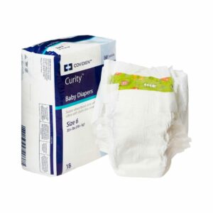 Curity Unisex Baby Diapers, Heavy Absorbency, Disposable, Size 6, 35+ lbs 1