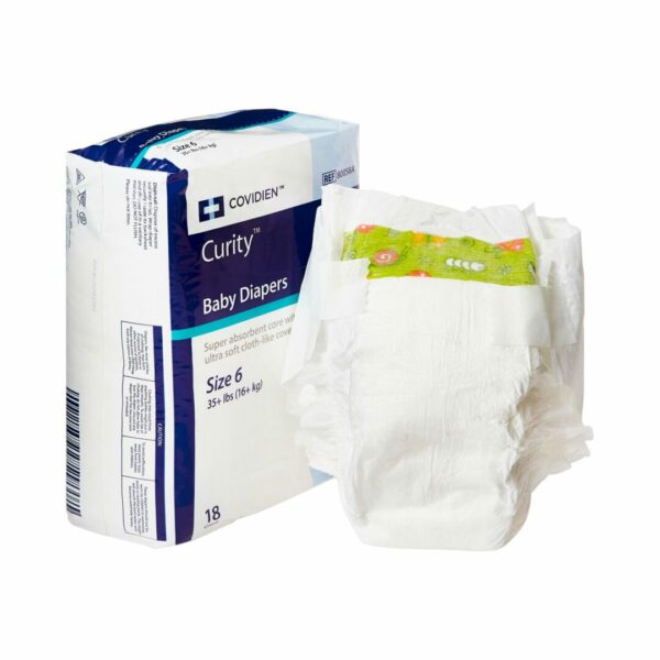 Curity Unisex Baby Diapers, Heavy Absorbency, Disposable, Size 6, 35+ lbs