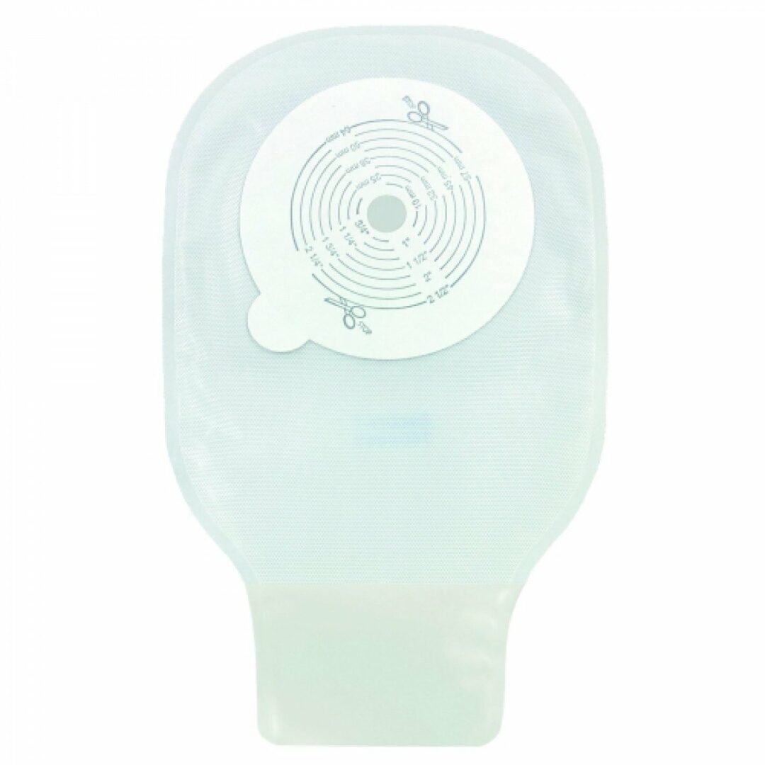Securi-T One-Piece Drainable Transparent Ostomy Pouch, 9 Inch Length, 1/2 to 2½ Inch Flange
