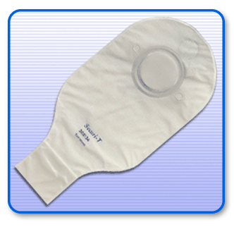 Securi-T Two-Piece Drainable Transparent Filtered Ostomy Pouch, 12 Inch Length, 2¼ Inch Flange