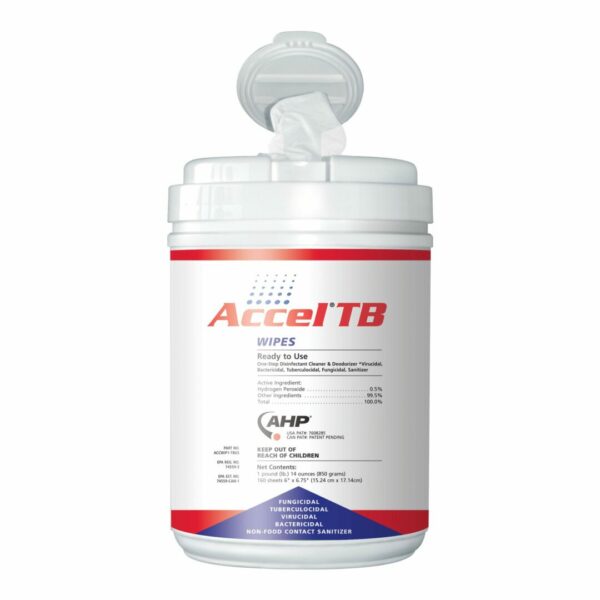 Accel TB Surface Disinfectant Cleaner Premoistened Manual Pull Wipe 160 Count Canister Scented NonSterile