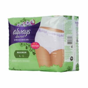 Always Discreet Maximum Absorbent Underwear, Large 1