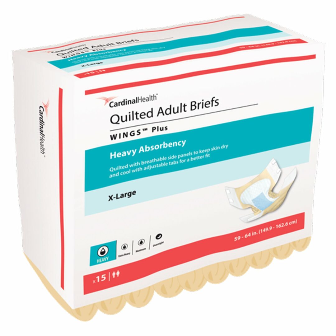 Wings Plus Quilted Heavy Absorbency Incontinence Brief, Extra Large