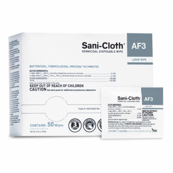 Sani-Cloth AF3 Surface Disinfectant Cleaner Wipe, Large Individual Packet