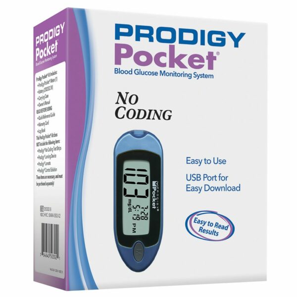 Blood Glucose Meter Prodigy Diabetes Care No Coding Required 1