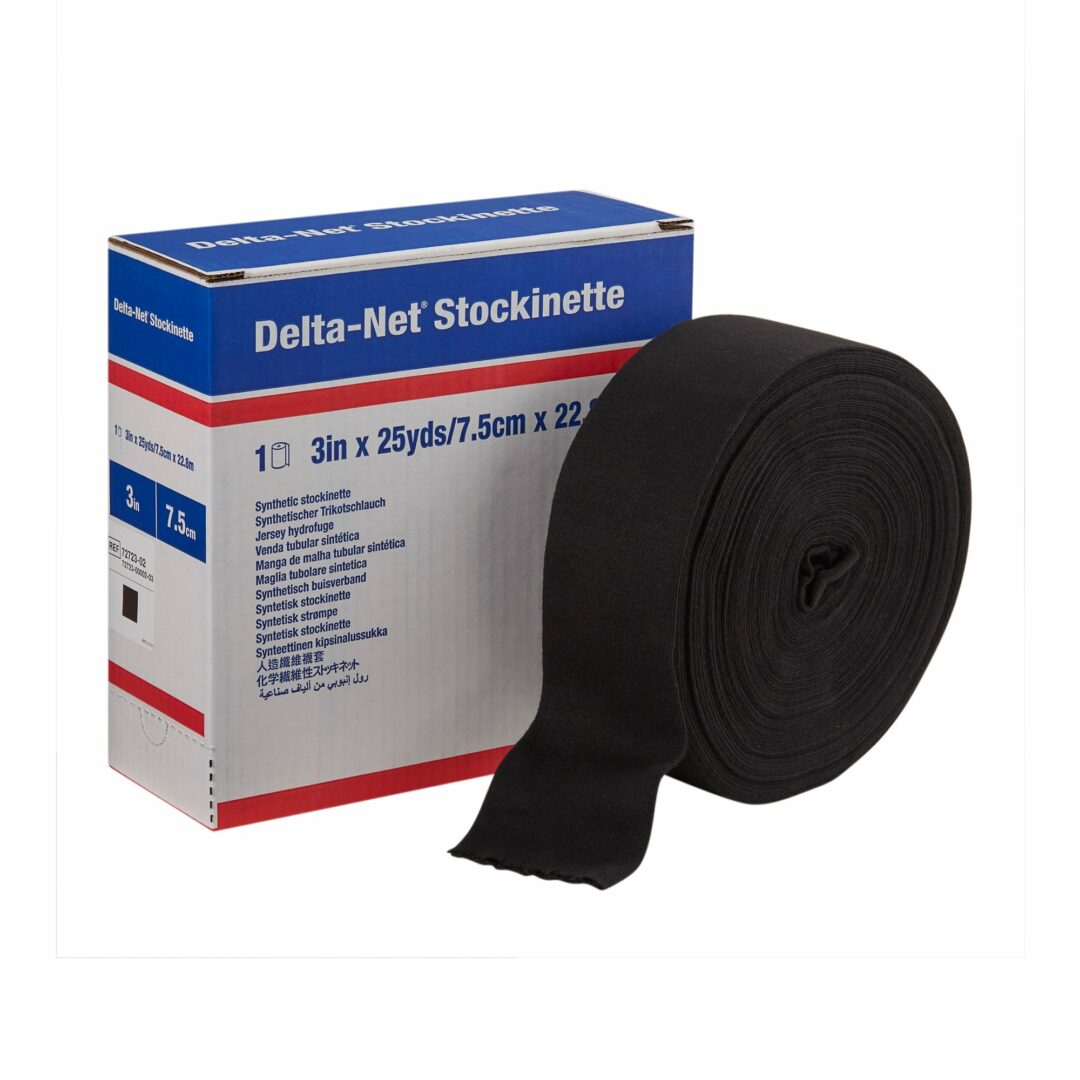 Delta-Net Black Synthetic Compression Stockinette, 3 Inch x 25 Yard