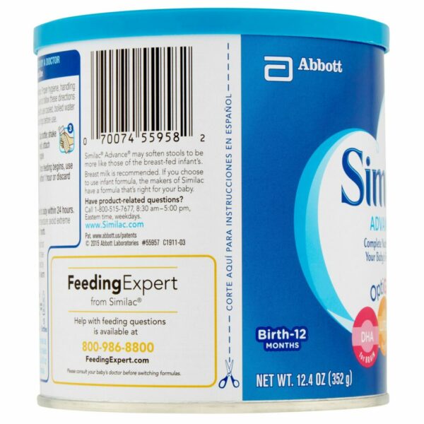 Similac Advance 20 Infant Formula, Powder, 12.4-oz Can