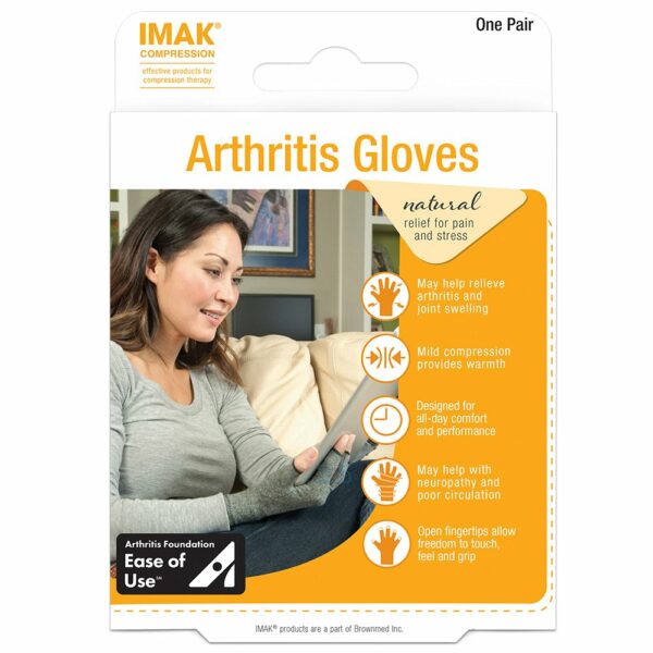 IMAK Compression Arthritis Glove, Extra Large, Gray