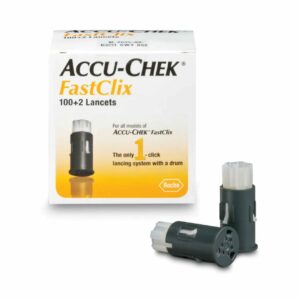 Accu-Chek FastClix Lancet, 11 Depth Settings, 30 Gauge, Preloaded Safety Drum, Track System 1