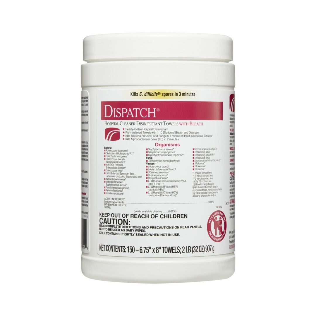 Dispatch Surface Disinfectant Cleaner with Bleach, Canister