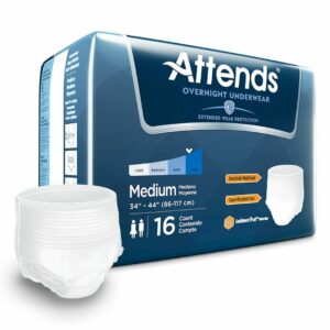 Attends Overnight Underwear with Extended Wear Protection, Medium